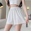 Pantalones de pijama holgados que se pueden usar como ropa exterior, Pantalones cortos de seguridad de encaje de seda helada delgados de verano, Shorts caseros anti-exposición para mujer