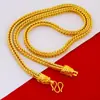 Collar de cadena para hombre con cola de zorro chapado en oro de 18 quilates, cadena para el cuello de cola de zorro cuadrada tejida de imitación de oro 6N, cadena de oro rápida para transmisión en vivo