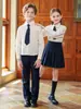 Disfraces de actuación para niños y niñas, uniformes escolares estilo universitario, uniformes de jardín de infantes, uniformes de clase de escuela primaria, camisas de manga larga, atuendos de actuación