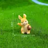 Figura de conejito temática de granja creativa para paisaje en miniatura, accesorio de decoración de paisajismo DIY para jardinería, pequeño adorno de escritorio