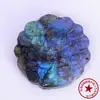 Labradorita natural de alto brillo pequeña margarita girasol Ankh pieza tallada piedra en bruto piedra lunar accesorio DIY colgante