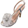 Zapatos de Tacón Sandalias para Mujer Nueva Moda Versátil Elegante Sexy Soñador Correa de Flor Comercio Exterior Tacones Altos