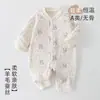 Macacão de Bebê Primavera e Outono Mais Veludo Quente para Sair Body Manga Longa para Recém-nascido Roupas de Engatinhar Unissex Pijama Justo para Bebê