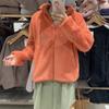 Estilo Japonês 2023 Inverno Novo Jaqueta Quente de Pelúcia Polar para Mulher Cardigã de Manga Comprida Jaqueta com Gola Alta Y439138