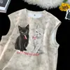 Camiseta de Verano sin Mangas con Estampado Artístico de Nuevo Estilo para Hombre, Camiseta sin Mangas Casual Holgada de Baloncesto, Nuevo Modelo de Estilo Ins de Moda