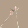 Pasador de Mariposa con Pedrería para Mujer, Pasador de Alto Nivel Estilo Chino Nuevo, Tocado de Estilo Antiguo, Pasador de Perlas con Borla