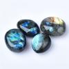 Suministro directo de fábrica de piedra en bruto de cristal natural, labradorita lunar, pieza de mano, juego de luz de luna azul, mineral, logotipo