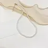 Colar de Pérolas Empilhadas Estilo Francês Preguiçoso Feminino Nicho Elegante High-end Corrente de Clavícula Versátil Corrente Simples Retrô para Suéter