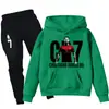 Conjunto de Calça de Moletom com Forro de Lã e Blusa de Manga Longa para Crianças, Estampa Fixa com Logo, Importado da Europa e América, para Meninos e Meninas, Roupa Infantil