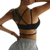 Sutiã Esportivo Transfronteiriço Moderno Europeu e Americano com Estampa de Leopardo para Mulheres com Alças Finas, Secagem Rápida, Acolchoado, Roupa Fitness