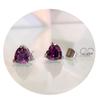 Pendientes de plata de ley 925 con forma de corazón de circonita y platino chapados en plata coreana, joyería para mujer, fabricantes al por mayor