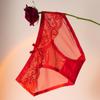 Hongyun Fu Zhi sexy renda oca tentação sem costura gelo seda jacquard puro estilo rosa triângulo vermelho roupa íntima para mulheres
