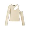 Blusa de Tricô Ins Transfronteiriça Europeia e Americana 2026 Nova Moda Estilosa Amazon Atacado Feminino Gola Redonda Gola Halter Ombro a Ombro