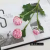 Flores Artificiales de Tela de Seda con Cruz de 3 Cabezas Loto Abierto Peonía Adornos de Decoración para el Hogar Bodas Flores Realistas de Alta Gama