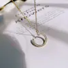 Tendência High-End Sense Unha Totalmente Cravejada Titânio Aço Colar Pingente Zircônia Moda Simples Luxo Corrente Clavícula Feminina Acessórios