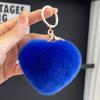 Coreia do Sul Ins Coelho Rex Fofo Bola de Pelúcia em Forma de Coração Chaveiro de Carro Pendurado Bolsa Criativa Distinta Pingente de Amor Chave