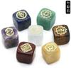 1343-Colorful Símbolo Quadrado Natural Cristal Ágata Pedra Set 7 Irregular Quadrado Saída de Fábrica