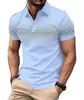 Camisa polo de manga corta para hombre de verano, comercio exterior transfronterizo, impresión 3D, cuello de solapa, moda, simple, casual, diaria