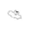 Anillo Liso Nuevo Corazón Otoño y Verano para Mujer, No se Desvanece, Estilo Ins de Nicho, Lujo Accesible, Gama Alta, Apertura Versátil Ajustable