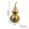 Enfeites de cabaça de latão com tampa aberta oca de latão Baifu Gourd Pingente Vintage Sala de estar Armário de vinho Decoração de mesa Presente