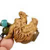 Difusor Zodiaco Dragón de Sándalo Verde con Cabeza de Dragón Hueca, Colgante de Borla, Cadena para Teléfono, Colgante para Llavero