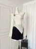 Otoño e invierno 2024 nuevo estilo francés hombros descubiertos manga larga oreja de madera adelgazante ajuste ceñido estilo hermana real jersey top mujer