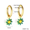 Pendientes de Acero Inoxidable Moda Ins Europea y Americana Tendencia Flor Margarita Comercio Exterior Celebridad de Internet Mismo Estilo Pendientes Florales Dopamina para Mujer