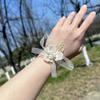 Corsage de pulso casamento noiva damas de honra flor de pulso casamento melhor amiga pulseira estilo floresta crianças dança flor de pulso