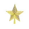 Estrella de Copa de Árbol Decoración de Pentagrama para Árbol de Navidad Plástico Cinco Estrellas Suministros de Decoración Navideña Suministro Transfronterizo