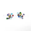 12 Colores Forma de Corazón Circonia Redonda Circonia de Color Circonia Accesorios Pequeños Marco de Fotos Cristal Colgante Pequeño