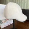 Gorro de Peluche con Orejas de Conejo y Pico de Pato para Mujer, Otoño Invierno, Dulce, Adelgazante, Cálido, Tejido, Gorra de Béisbol, Gorro Cálido Bordado