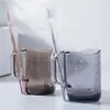 Vaso enjuague bucal simple para niños, vaso para cepillarse los dientes, vaso de agua transparente estilo ins, vaso para cepillo de dientes de pareja de estudiantes con asa