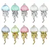 Colgante de aleación de zinc de medusa brillante tipo hada de ensueño de 8 colores 27x12mm Accesorios para joyería DIY hechos a mano