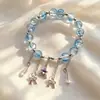 Pulseira de Corrente de Mão com Laço Estilo Floresta Folhagem Verde Brilhante Acessórios Torre Eiffel Cristal de Temperamento Ornamentos de Mão para Estudantes
