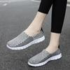 Sapatos de tecido elástico respirável para tamanhos grandes, tecidos à mão, sapatos de camada única femininos, sapatos casuais planos, sapatos casuais para viagem, sapatos femininos, moda