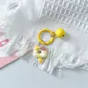 Chaveiro Gato Donut Desenho Animado Chaveiro Gato Siamês Ornamento para Mochila Fone de Ouvido Pingente Artesanal de Miçangas Perler Sino