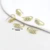 Pendientes de Gancho para Oreja en Forma de U con Perlas Incrustadas de Diamantes y Recubrimiento de Oro de 18 Quilates que Conserva el Color Accesorios de Pendientes Hechos a Mano para Bricolaje A02