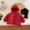 Chaqueta de plumón para bebé, color blanco, de pato, para invierno, para niños y niñas, con capucha, cálida, estilo occidental, gruesa, para invierno.