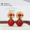 Novos brincos de ano animal vermelho retrô, elegantes, requintados e versáteis, brincos vermelhos Ankora, luxo acessível e de alta qualidade