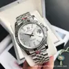 Reloj Mecánico Totalmente Automático, Reloj Rolex Datejust para Hombre, Esfera de Diamantes Romana, Acero Inoxidable Luminoso Resistente al Agua Reloj de Negocios