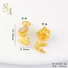 Colgante de Tulipan de Oro Arena Vietnamita de Larga Duración con Flor de Rosa, Vaina de Loto y Carácter de Fortuna, Accesorio de Moda de Flor de Loto para Novia