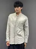 Nuevo cárdigan de manga larga color albaricoque con cuello mao estilo chino, modelo 2026, para hombre, uso en las cuatro estaciones, estilo ligeramente maduro, camisa única y no repetitiva