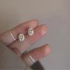 Pendientes de circonita retro francesa con aguja de plata S925, pequeños y exquisitos, suaves y combinables, ideales para el día a día.