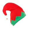 Nuevo gorro navideño para niños, gorro de elfo rojo y verde, gorro de franela con campana para fiestas navideñas.