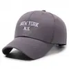 Bordado europeu e americano transfronteiriço Inglês cruz casual boné de beisebol homens e mulheres juventude chapéu ajustável comércio exterior Amazon