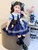 Vestido de Verão 2025 Meninas Honey Novo Uniforme de Policial Coelho Judy Infantil Saia Vestido de Princesa de Verão