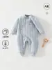Mameluco Acolchado de Algodón para Bebés de Primavera y Otoño, Pelele de Algodón Puro Protector de Barriga, Traje Delgado de Algodón de Apertura Lateral para Primer Mes Gateo, Ropa de Casa