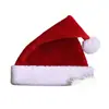 Gorros de Navidad transfronterizos de felpa corta para adultos, disponibles en rojo, verde, rosa, azul, negro y morado con logo al por mayor