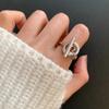 Versión coreana del anillo de plata de ley 925 con sentido de diseño nicho, anillo de viento frío para mujer que no se desvanece, anillo pesado retro, joyería al por mayor