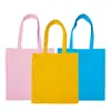 Bolsa de lona de algodón blanca lisa al por mayor en stock pintada a mano color ecológico bolsa de lona roja para compras portátil